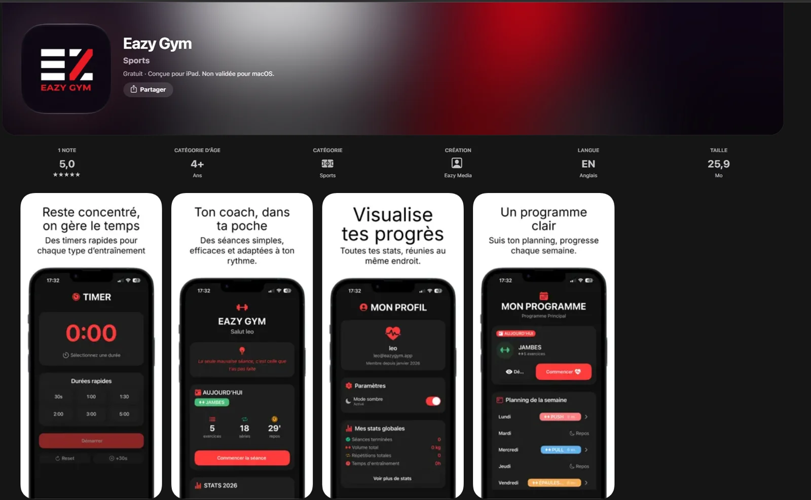 EazyGym — Workout Tracker